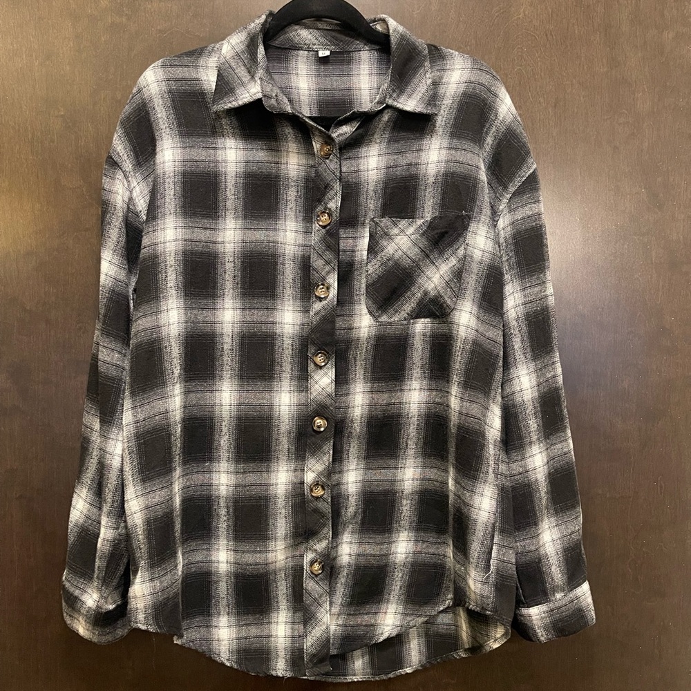 Black & Gray Plaid Flannel
